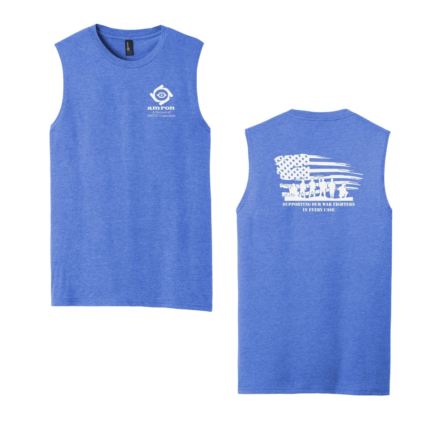Amron District Unisex Muscle Tank with Flag on back Design 1