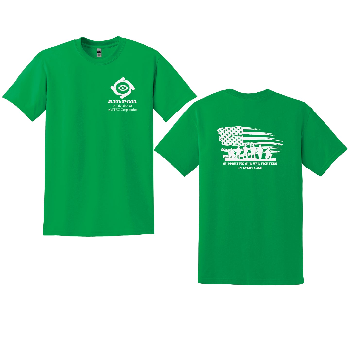 Amron Gildan T-Shirt with Flag on back Design 1