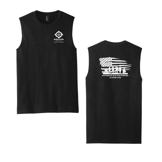 Amron District Unisex Muscle Tank with Flag on back Design 1