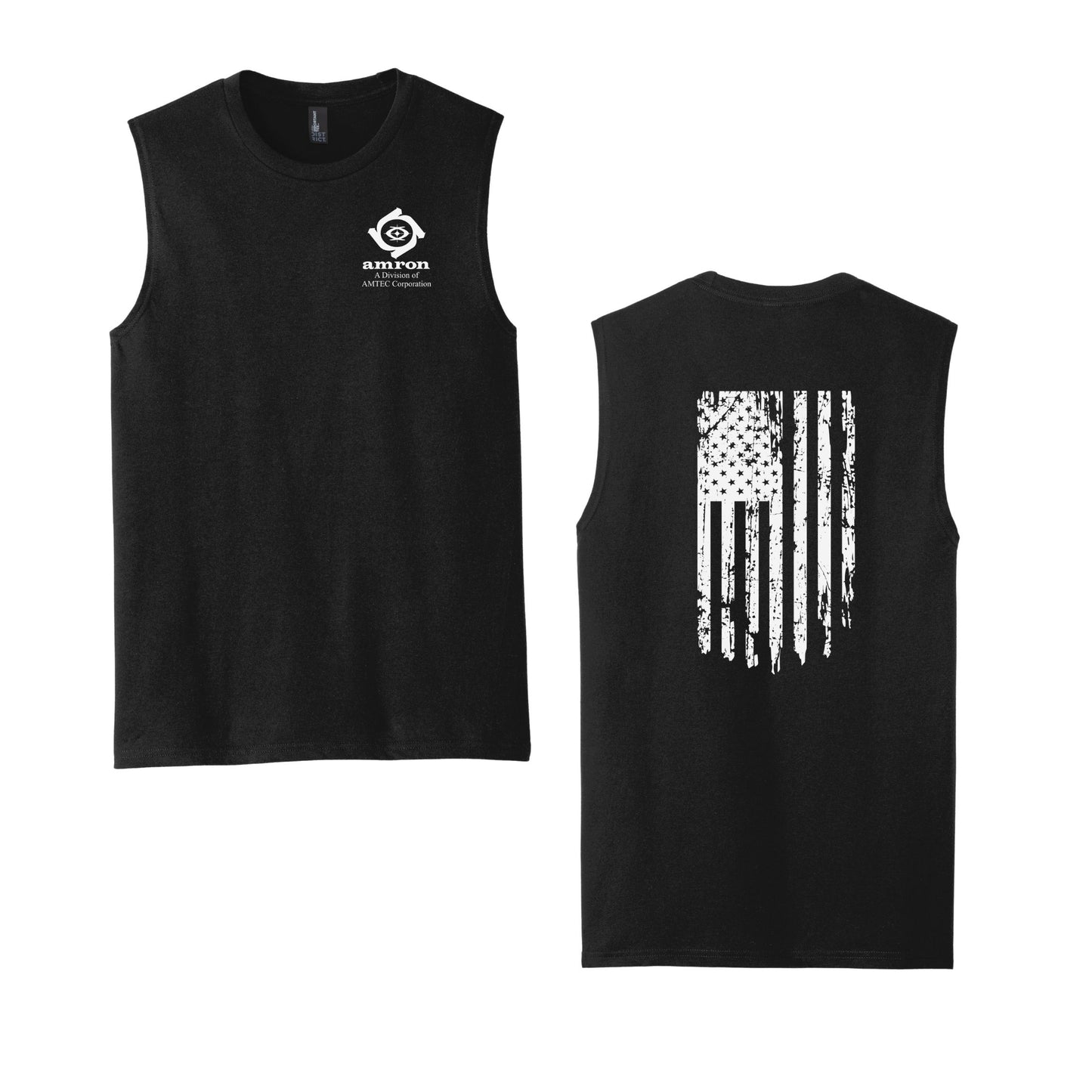 Amron District Unisex Muscle Tank with Flag on back Design 2