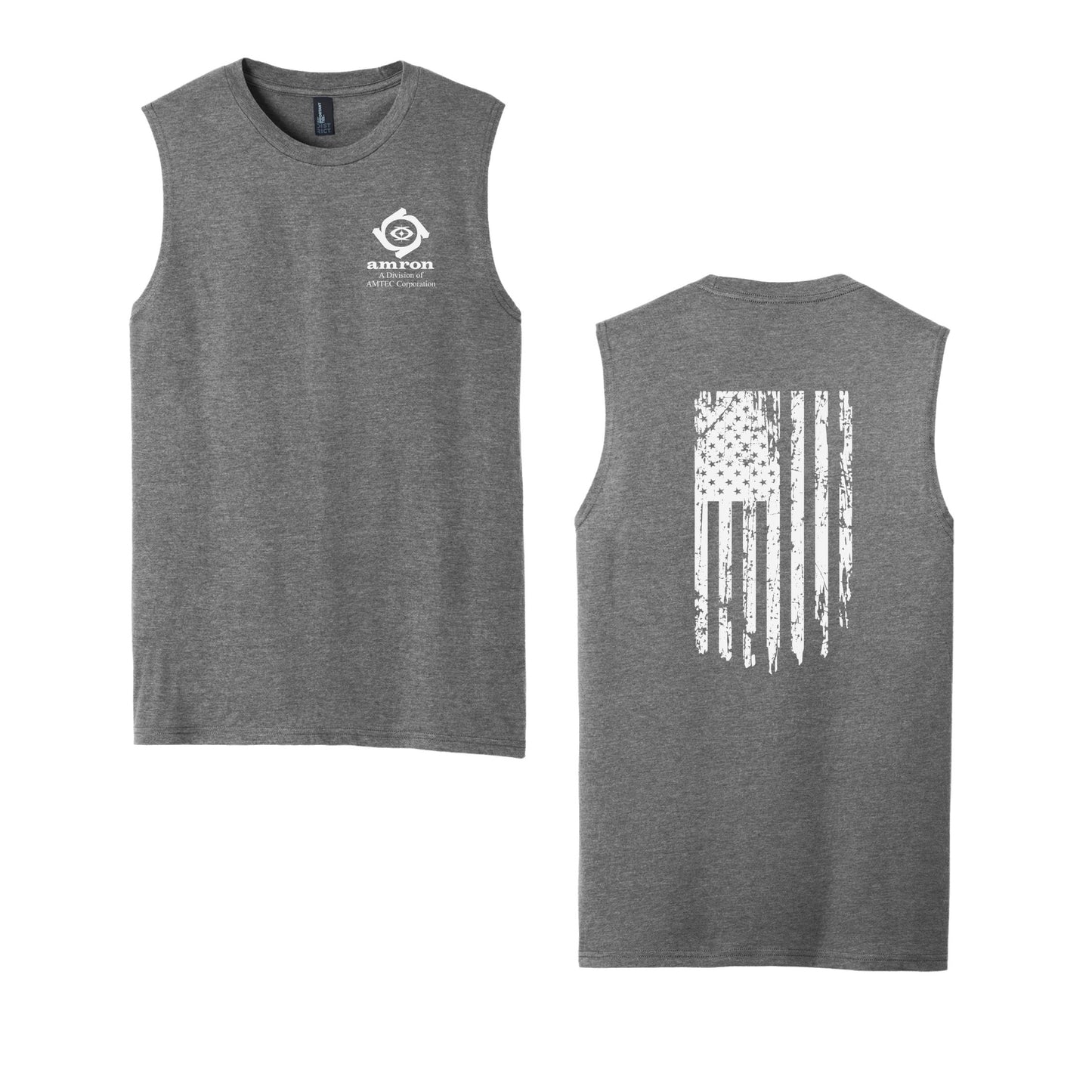 Amron District Unisex Muscle Tank with Flag on back Design 2