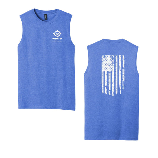 Amron District Unisex Muscle Tank with Flag on back Design 2