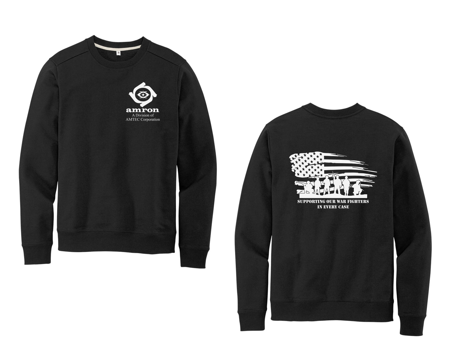 Amron District Crew Sweatshirt with Flag on Back Design 1