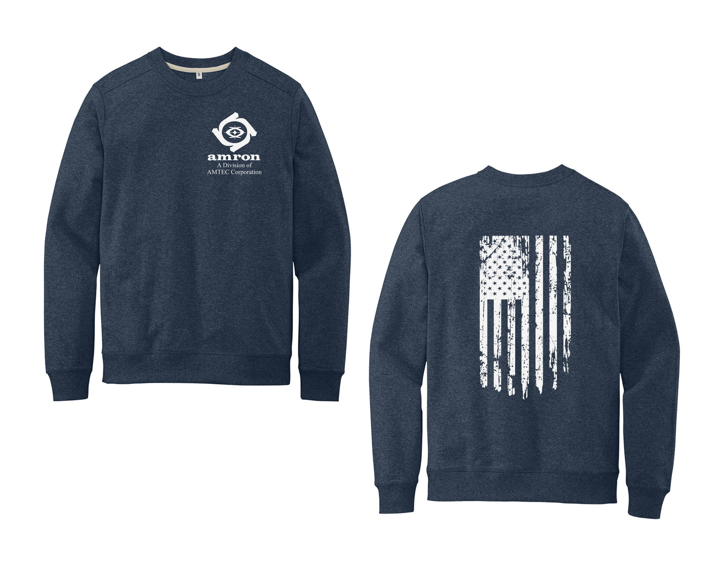 Amron District Crew Sweatshirt with Flag on Back Design 2