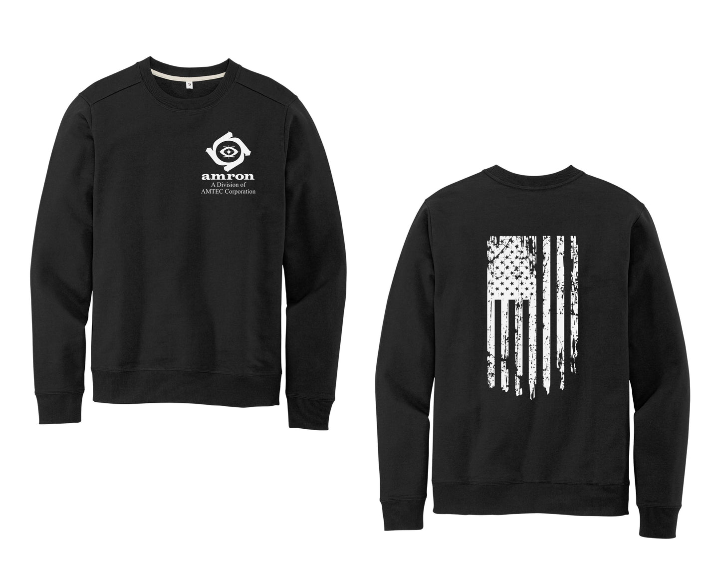 Amron District Crew Sweatshirt with Flag on Back Design 2