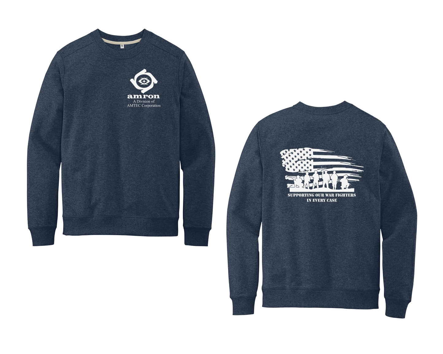 Amron District Crew Sweatshirt with Flag on Back Design 1