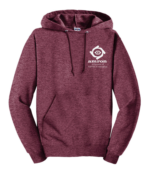 Amron Jerzees Hooded Vintage Heather Maroon Sweatshirt