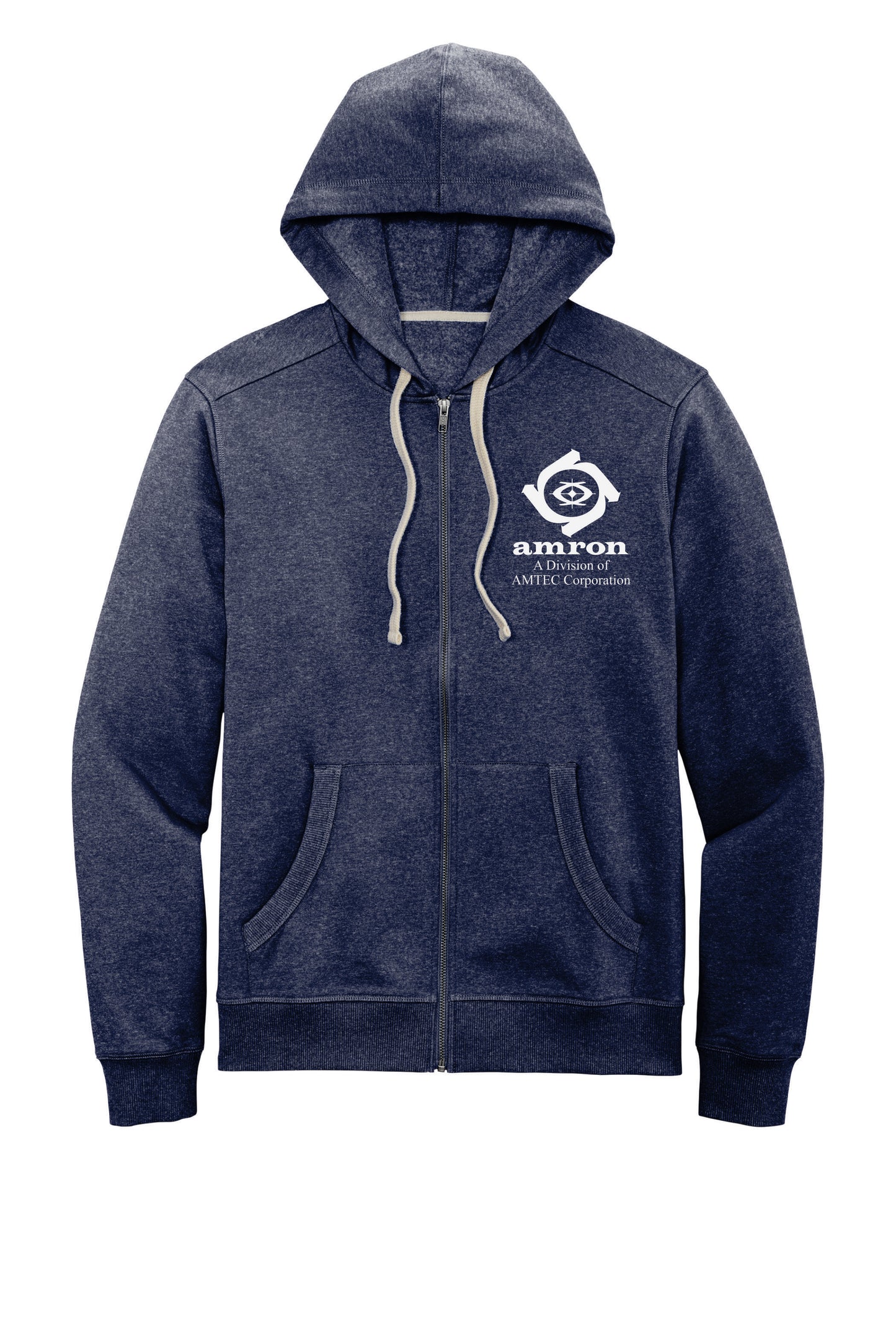 Amron District Full-Zip Heathered Navy Hoodie