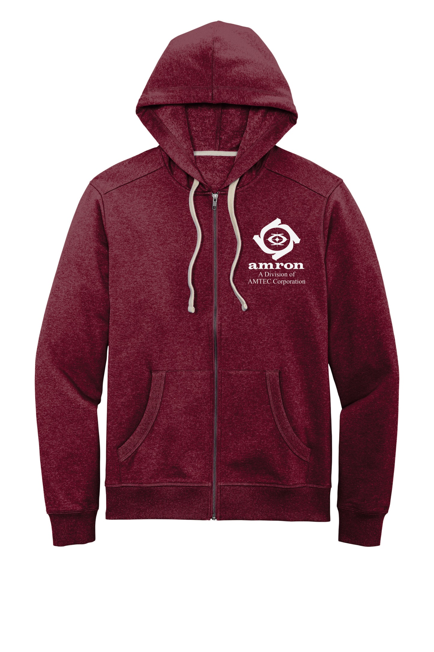 Amron District Full-Zip Maroon Heather Hoodie